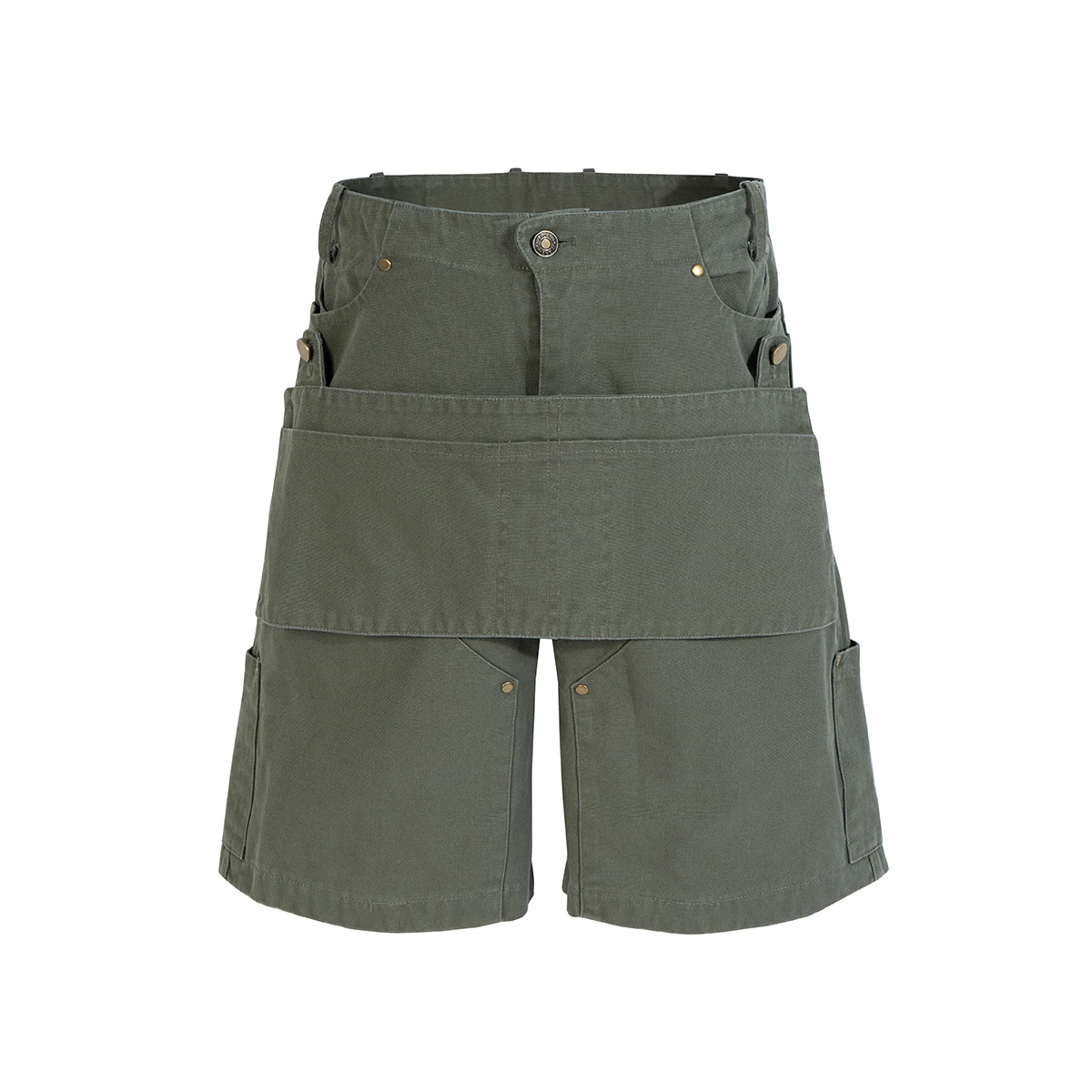 Detachable Functional Multi-pockets Summer Cargo Shorts for Men Straight Wide Leg Baggy Casual Knee Length Pants Oversized