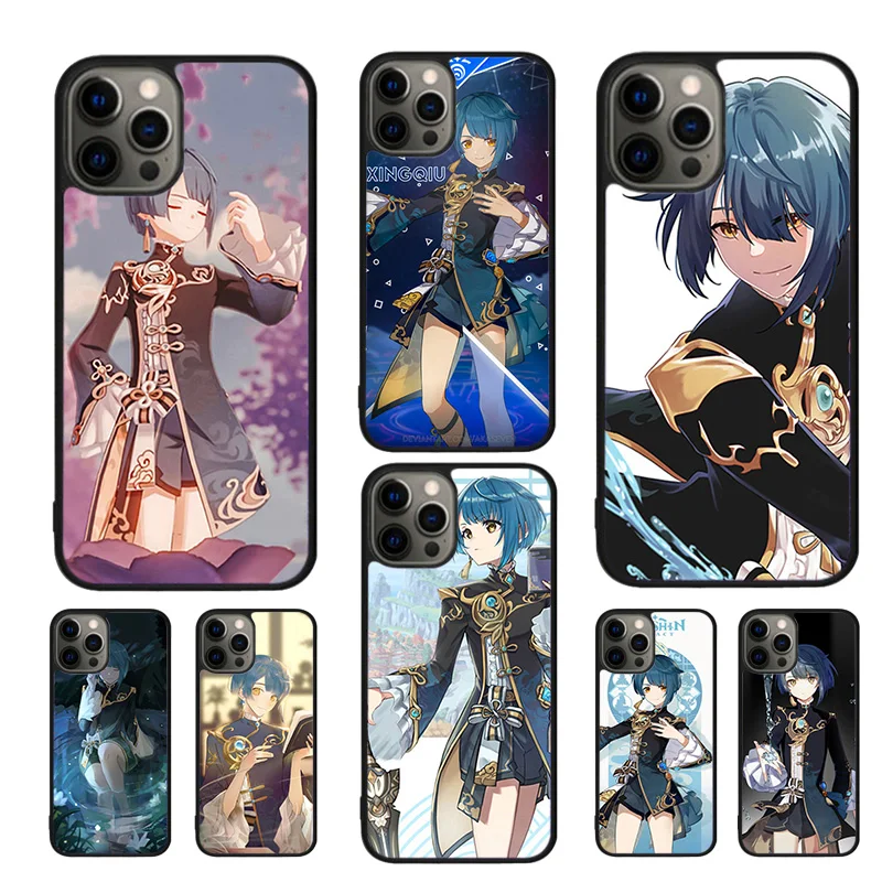 Genshin Impact Xingqiu Mobile Phone Cases Cover For iPhone 16 15 14 12 13 mini 11 Pro MAX apple 6 7 8 Plus SE2020 Coque