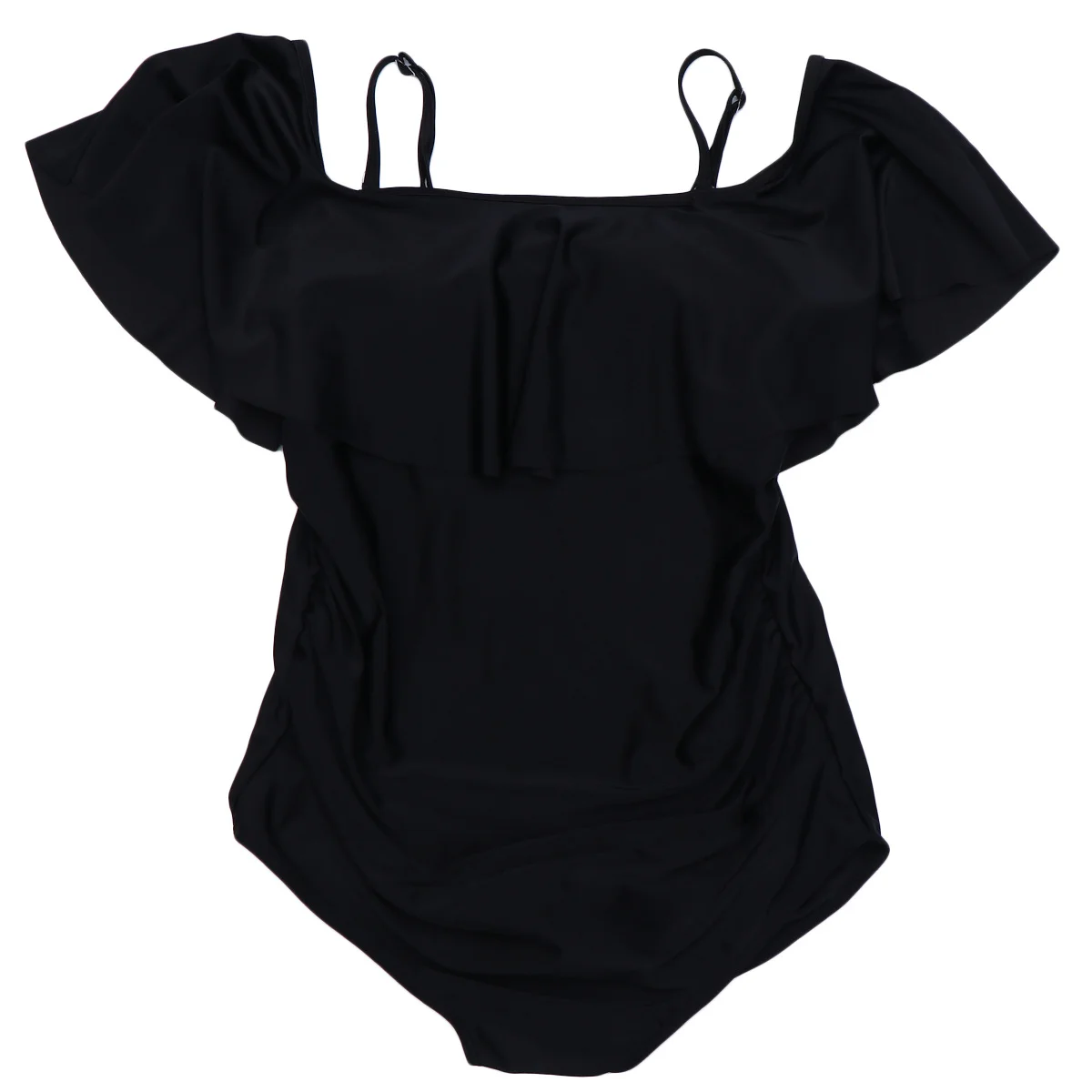 ملابس سباحة أمومة سوداء مثيرة ومريحة على الموضة بيكيني صيفي بدلة استحمام للنساء الحوامل مقاس Xxl مكشكشة قابلة للتعديل #6