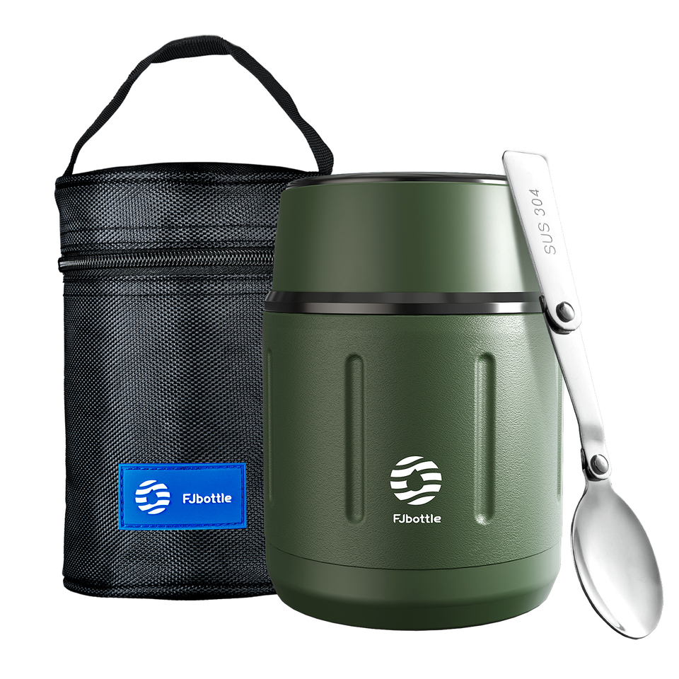  Fjbottle 500ml Food Thermos,  316 Stainless Steel Vacuum Insulated Food Jar With Spoon Kids Lunch Box 