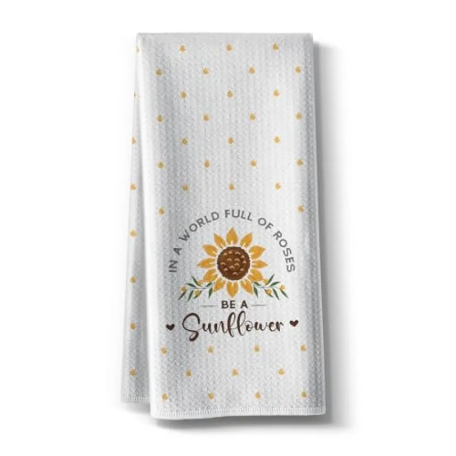 

Sunflower Kitchen Towels for Mom-Summer Absorbent Microfiber Dish TowelGreat Gt for Hostess New Home Women Friends Housewarming