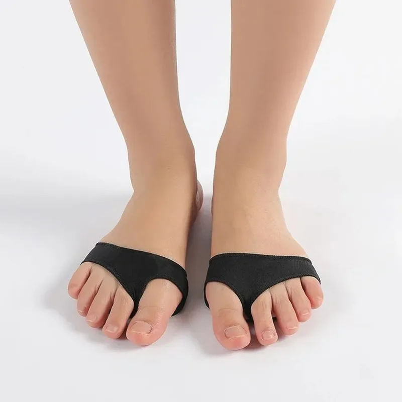 1 par de almofadas de cinco dedos do antepé para mulheres, salto alto, meia palmilhas, cuidados invisíveis da dor nos pés, absorve choque, meias, inserções de almofada do dedo do pé