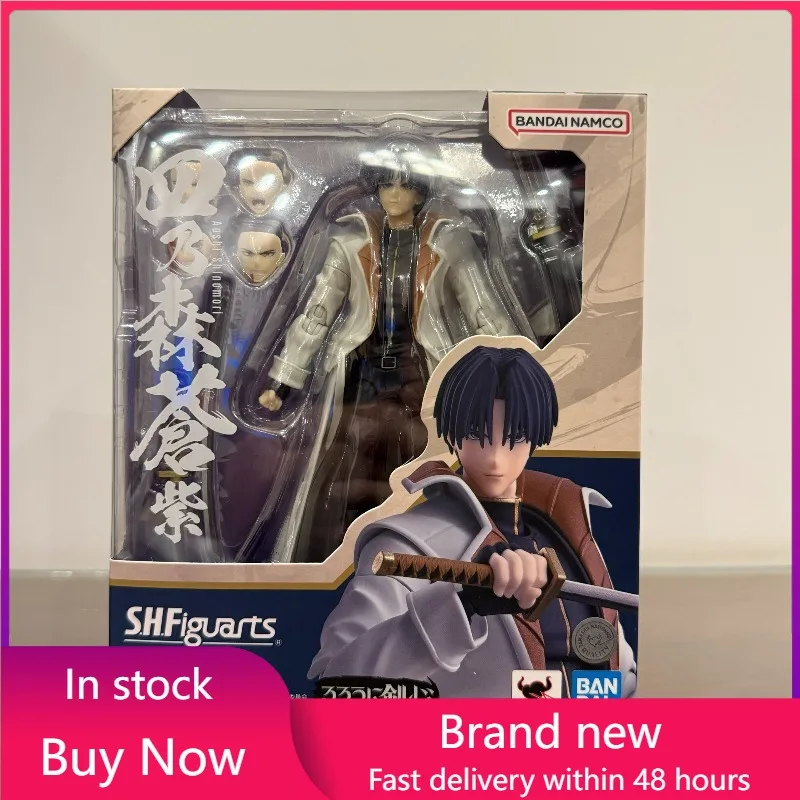 En stock: Kit de modelo Bandai S.H.Figuarts Rurouni Kenshin Shinomori Aoshi, figura de acción de anime, modelo terminado, regalo para niños