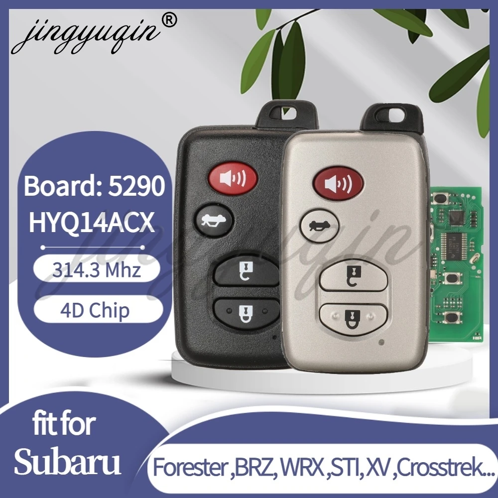

Jingyuqin Keyless Go Smart Car Key Remote 4D чип HYQ14ACX 5290 314 МГц для Subaru Forester BRZ WRX STI XV Crosstrek Scion FR-S