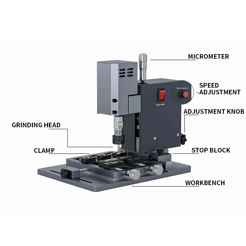 

TBK918A Multifunction Chip Grinder,High Speed,20000R/min,CPU Chip IC Hard Drive Polishing Machine with Position Fixture Tools