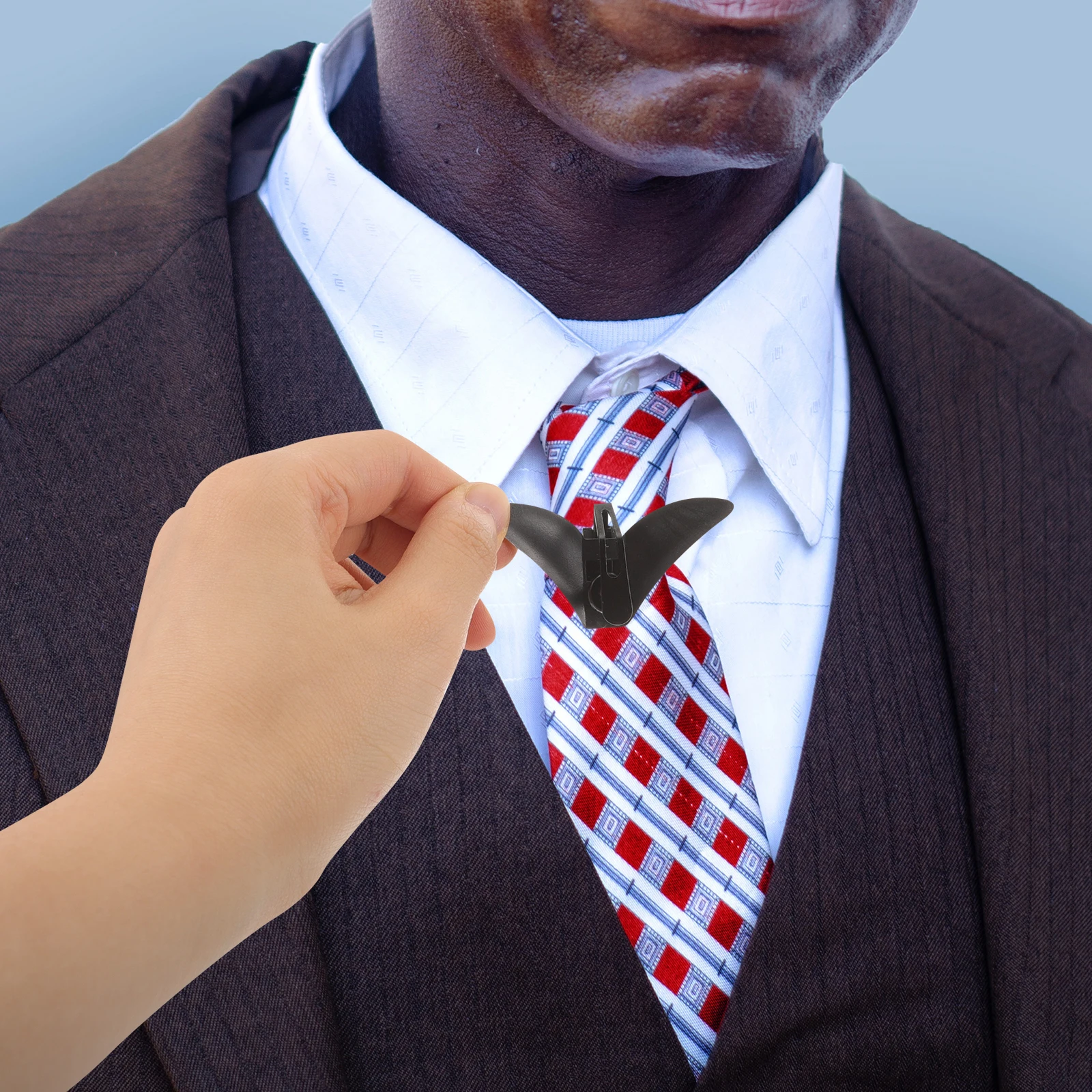 

Men Tie Clasp Men's Fashion Metal Clip Mens Clips Shirt Fastener for Collar Replacement Business White