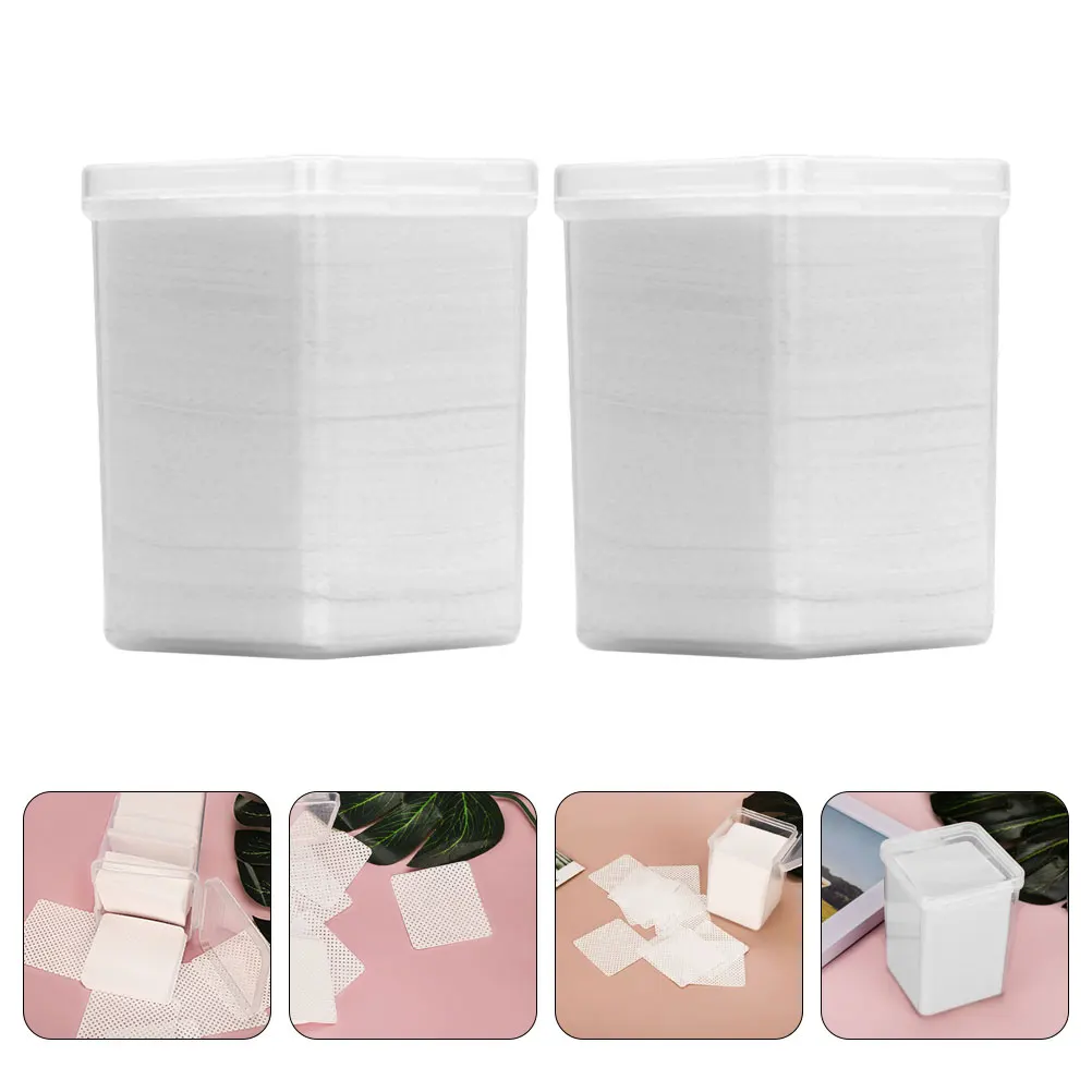 

2 Boxes Eyelid Eyelash Glue Cleaning Cotton Pads Polish Remover Wipes White Non-woven Fabric for Extensions