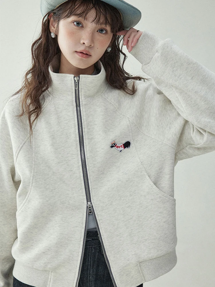 

Zoki Cartoon Cute Sweatshirts Women Vintage Streetwear Long Sleeve Loose Tops Japan Kawaii Female Retro Pockets Fall Outwear New