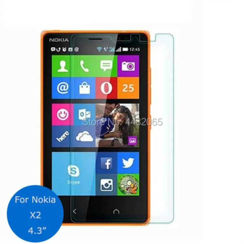 for nokia x2 tempered glass screen protector 0.26mm 9h safety protective film on x2 dual sim cover pelicula de vidro guard hd