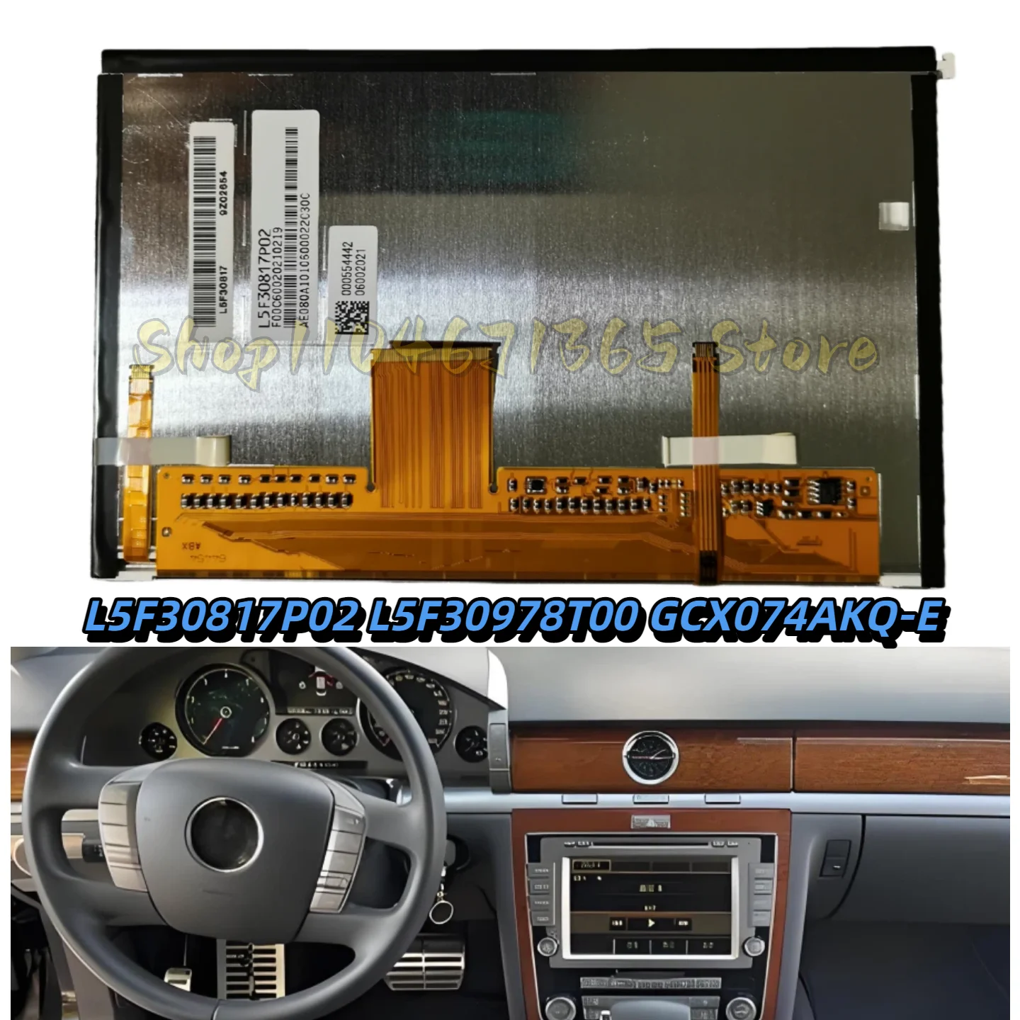 L5F30817P02 L5F30978T00 GCX074AKQ-E LCD Display with Touch Screen for Volkswagen Phaeton 2011-2015 RNS810 Car Navigation