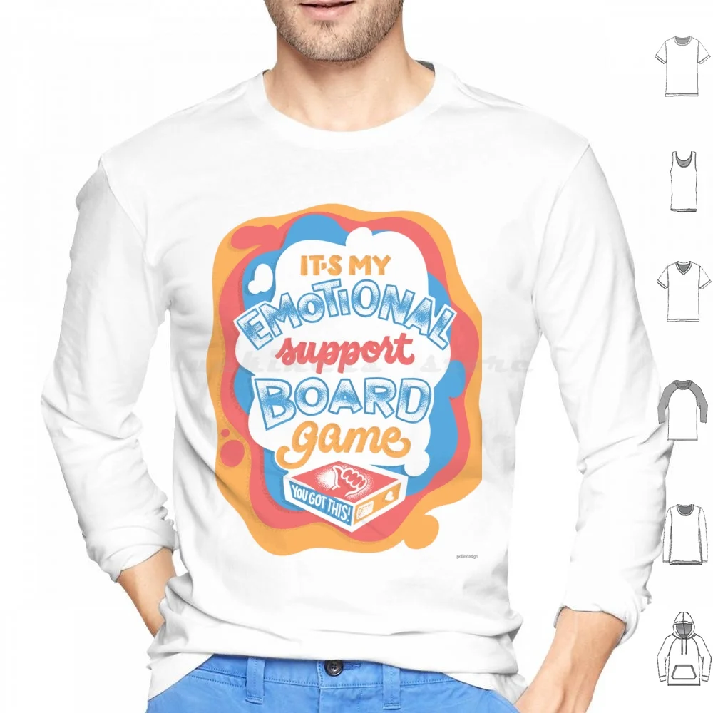 Emotional Support Board Game Hoodies Long Sleeve Board Gamer Games Tabletop Games Game Night Gaming Gamer Board Games