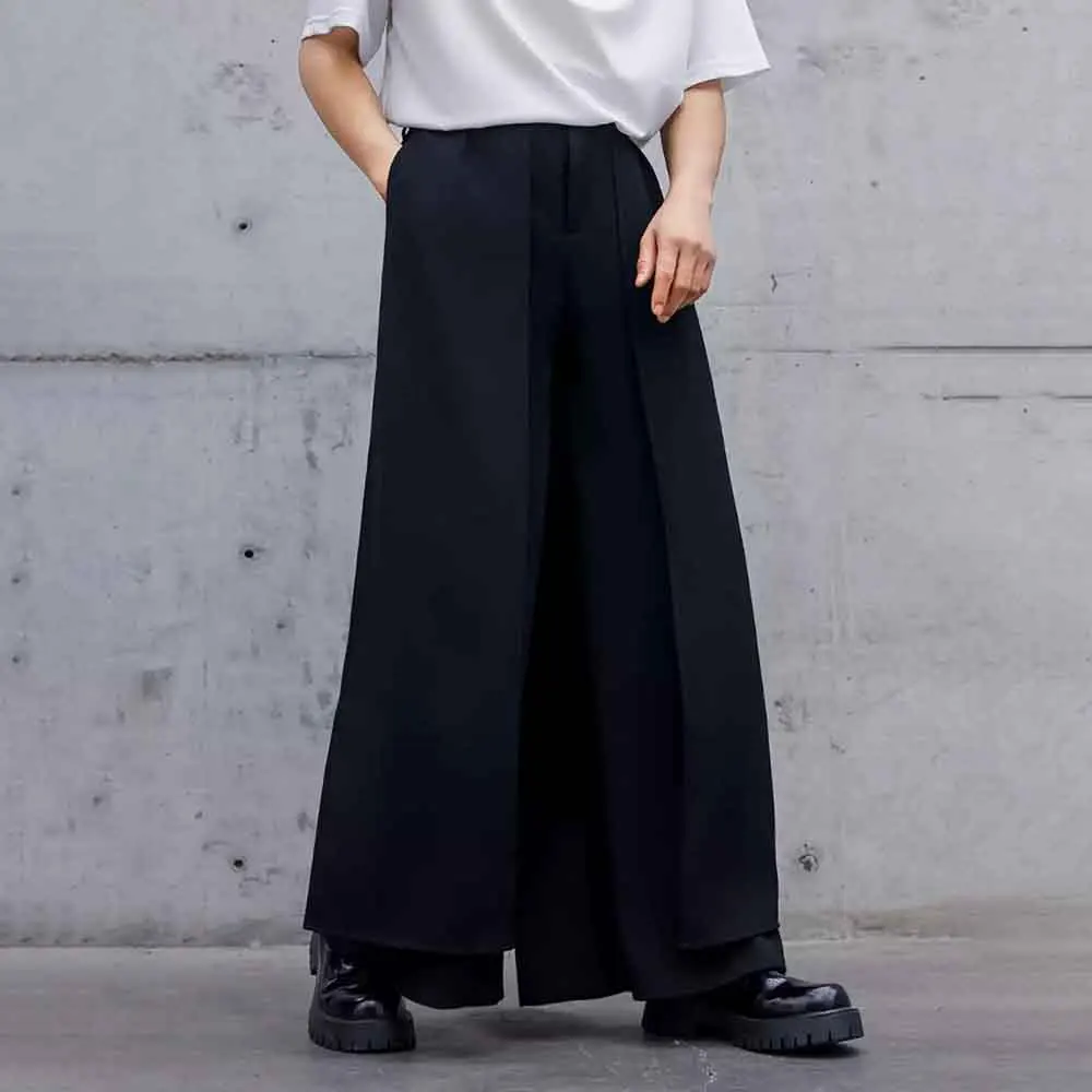 

XS-5XL Winter New Men's Solid Color Wide-Leg Trousers American Retro Fashion Trend High Street Loose Casual Niche Men's Bottoms