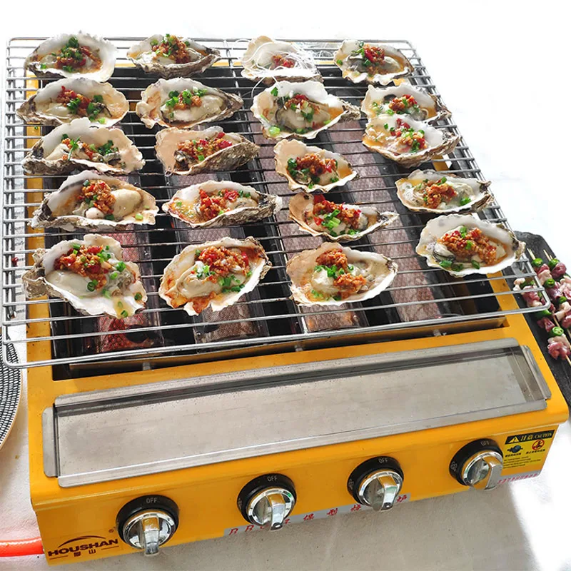 

4 Burners Smokeless LPG Oyster BBQ Grills Outdoor Picnic Party BBQ Use Factory Supplier