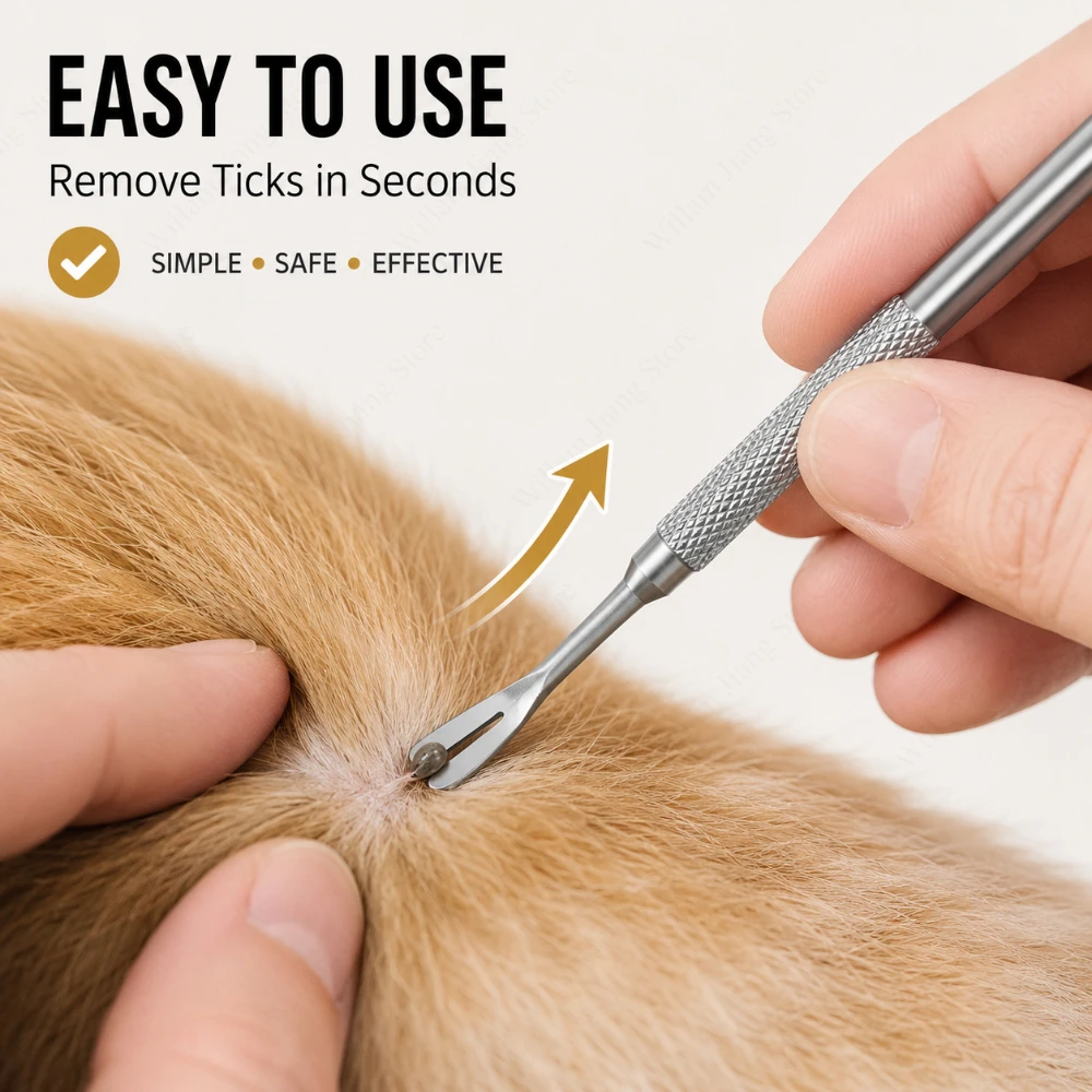 1 Juego de Pinzas Profesionales para Eliminar Garrapatas, Diseño Ergonómico, Accesorio Práctico de Extracción para Perros y Gatos, Limpieza Diaria de Mascotas