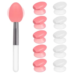 10pcs Silicone Lip Care Brush Sleep Lip Mask Brush With Dust Proof Lid Lipstick Gloss Wand Applicator Lipstick Brush Makeup Tool