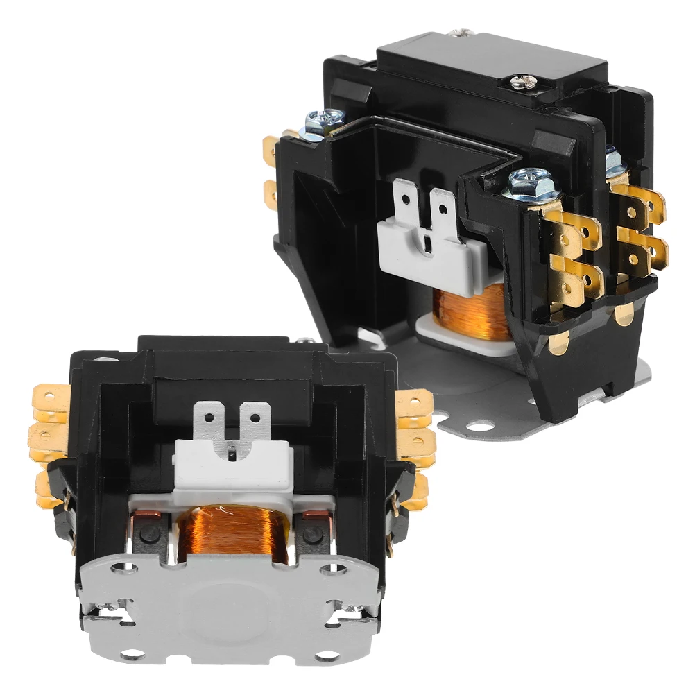 2pcs Air Contactor Single Pole HVAC Air Conditioner Compressor Accessory Compressor Motor Replacement Control