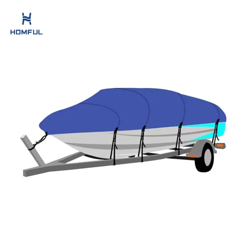 

STLF HOMFUL Tri Hull Runabouts Waterproof Boat Cover Ski Bass Boat Cover Boat Trailer Hitch Cover