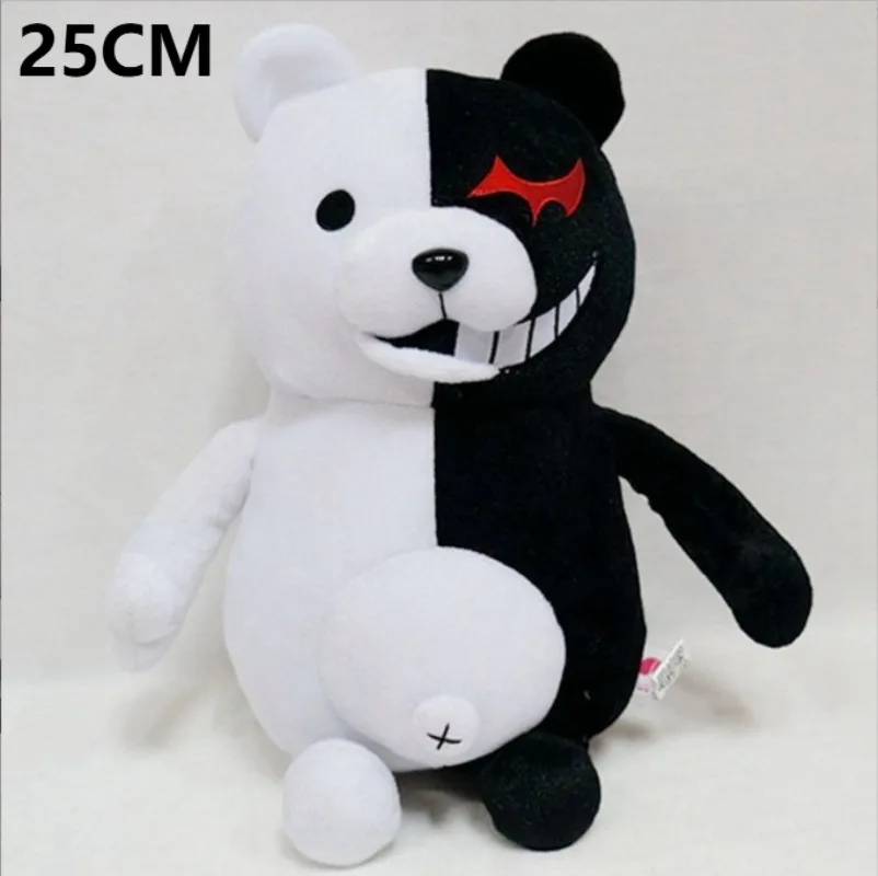 

25cm New Kawaii Anime Danganronpa Series Pink/Black and White Plush Toy Cartoon Creativity PP Cotton Filling Stuffed Toy Gift