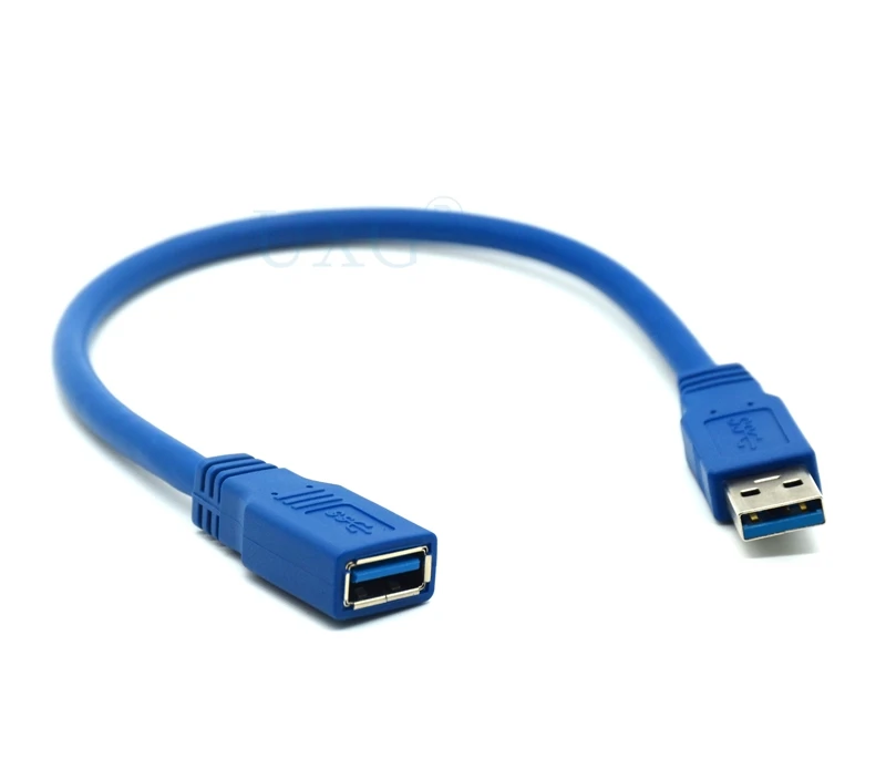 Cable de sincronización de datos corto estándar de 5Gbps, Cable USB 3,0 A macho A hembra M A F, 0,3 m, azul, 30cm/1FT, 0,6 m, 1m, 3m