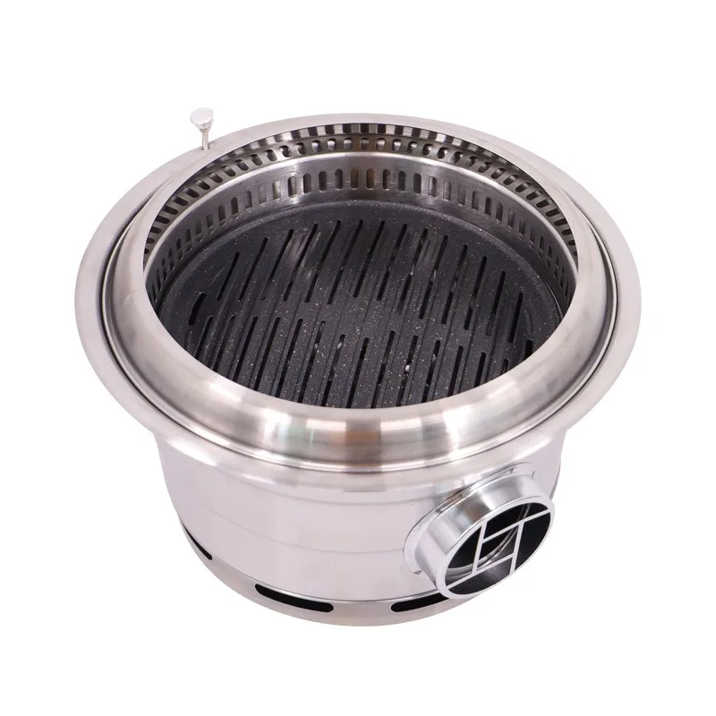 Barbecue Grill Commercial Lower Smoke Exhaust Round Japanese Style Charcoal Fire Self-service