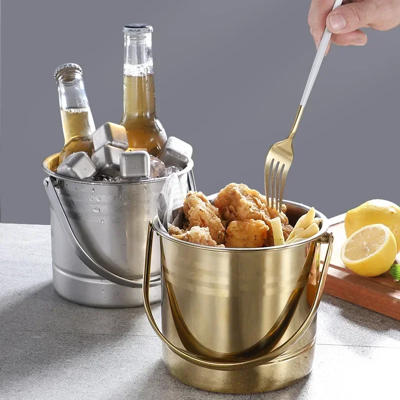 Tragbarer Eiskübel aus Edelstahl für Bier, Champagner, Wein, KTV, Bar, Party im Freien, Kühler