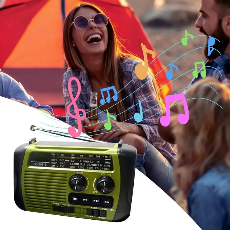 

Survival Weather Radio Portable FM AM SW Radio Portable Multi-Function Weather Broadcasts With Flashlight & Cell Phone Charger