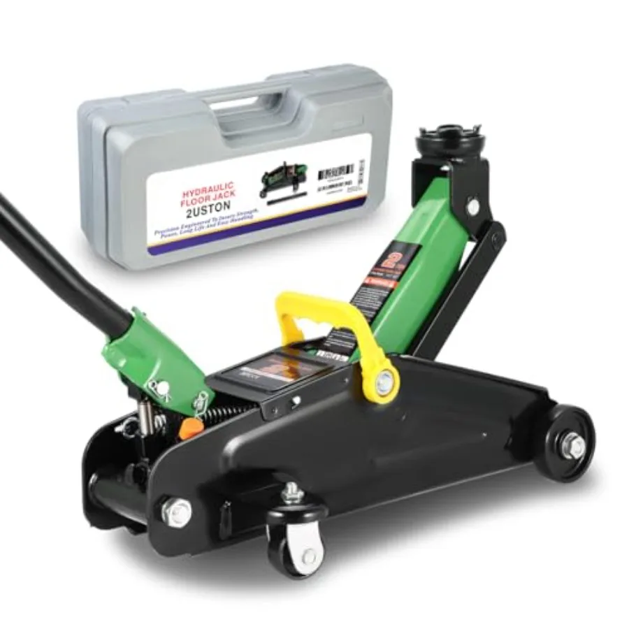 

Low Profile Hydraulic Trolley Service/Floor Jack 2 Ton 4000 lbs Ccity Lifting Range 5.1"-13" Green PM-TOL-FJ20-GR