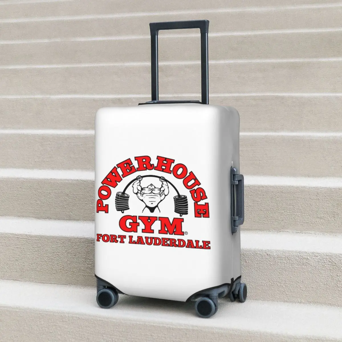 

Powerhouse Gym Motivation Suitcase Cover Protection Elastic Travel Luggage Protector Covers for 18-32 Inch