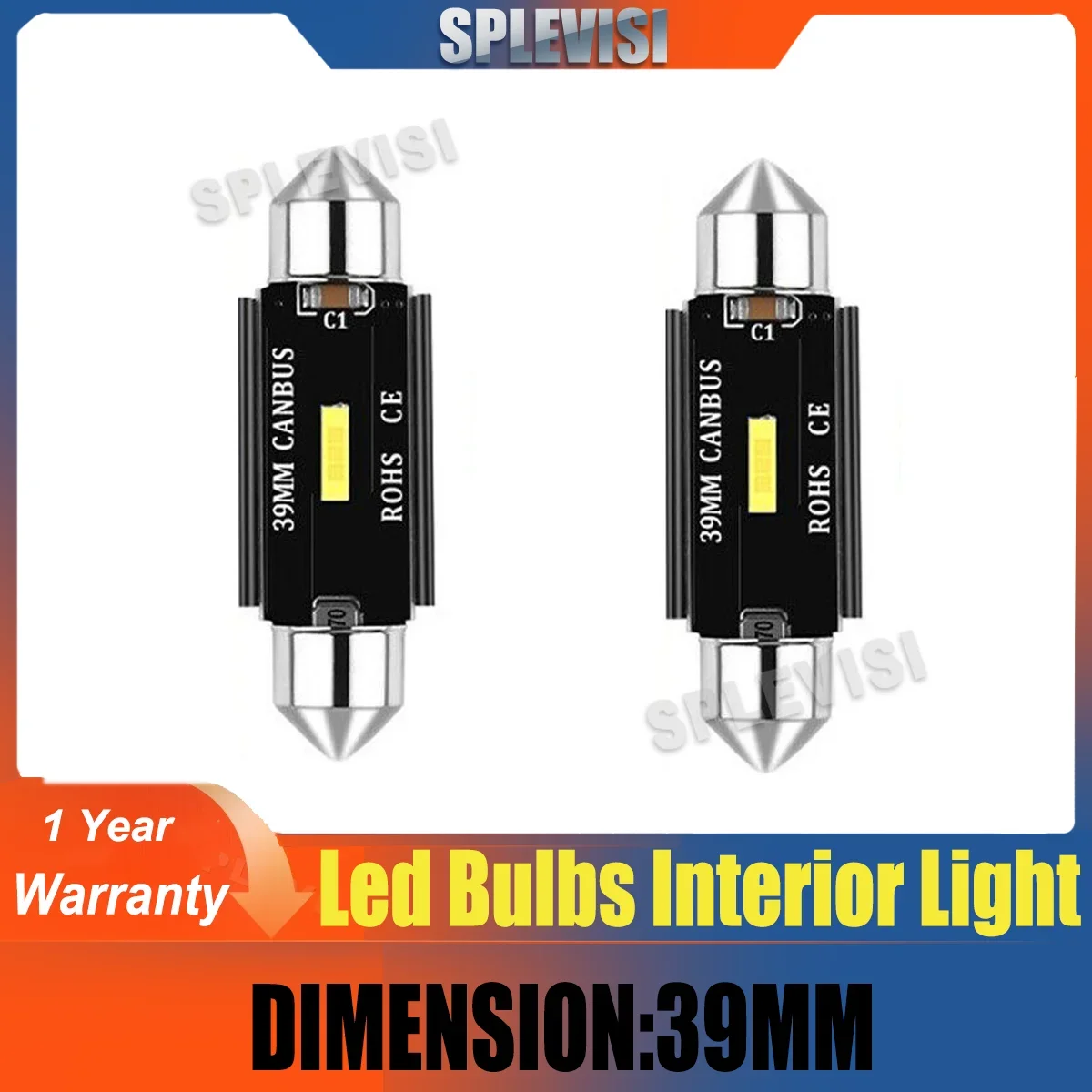 

39MM C5w Led White Bulbs Canbus Smd Interior Lamp Light Car 39mm Festoon Light Bulb 12v acessórios para carro