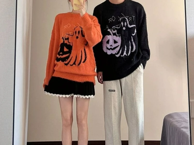 

Осень-зима 2025 года, новый свитер с круглым вырезом, забавная универсальная вязаная куртка