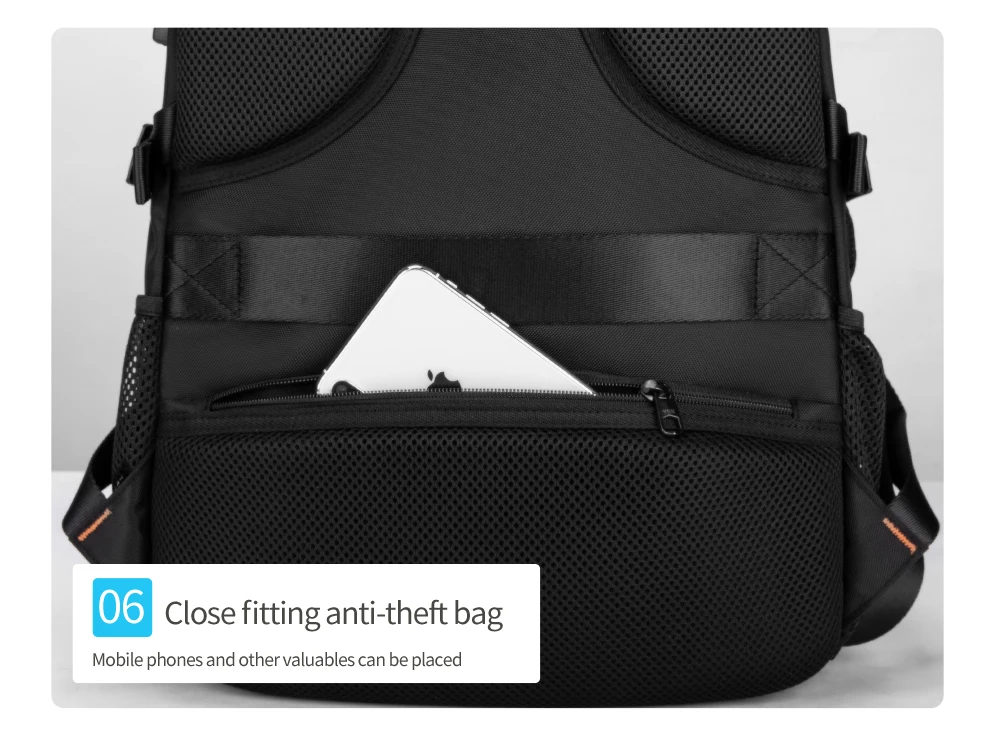 Heroic Knight Multifunktionaler Herren-Rucksack, passend für 15,6-Zoll-Laptops, modischer wasserdichter Schulrucksack, USB-Anti-Diebstahl-Reisetasche für Herren – Detail 12
