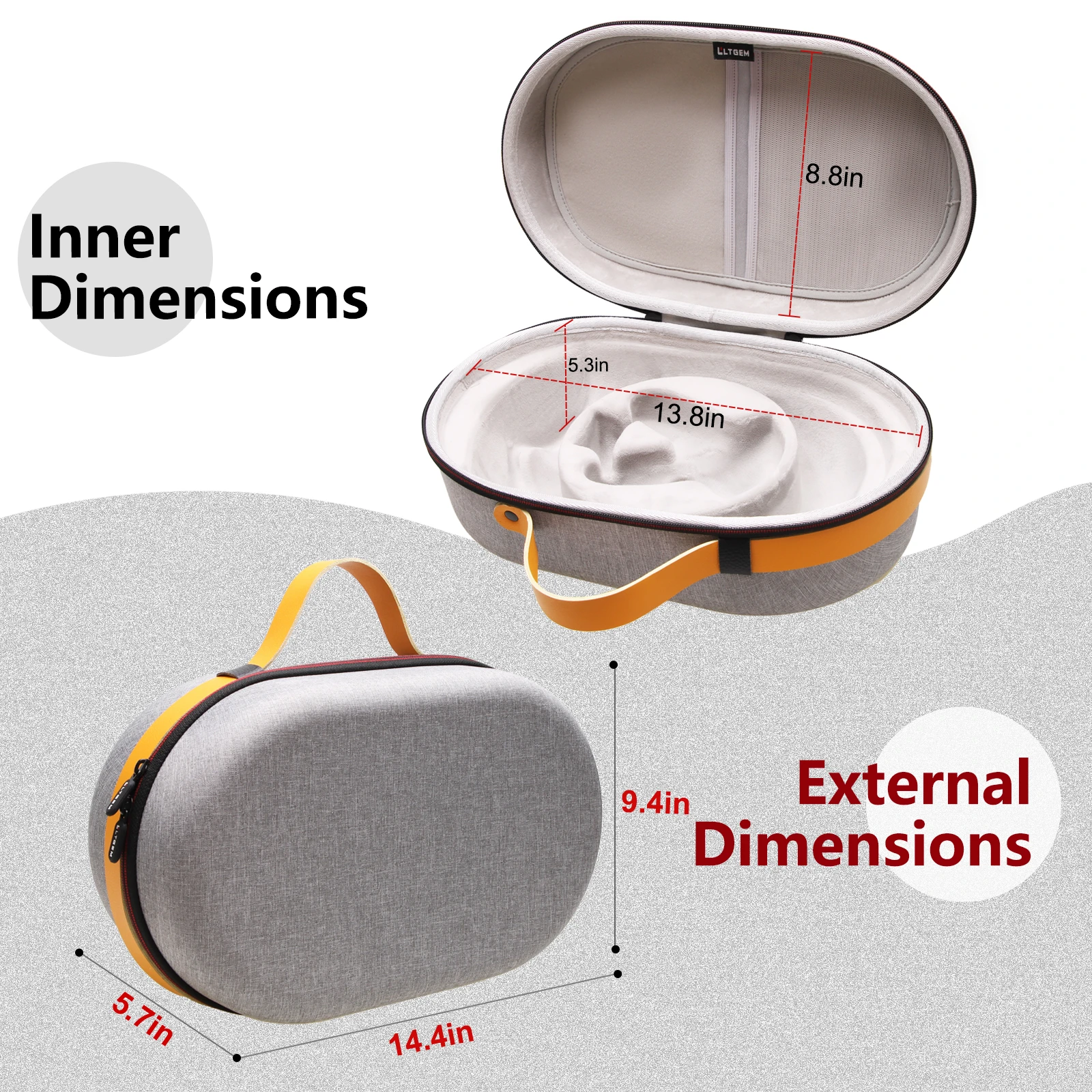 LTGEM 운반 케이스, 메타/오큘러스 퀘스트 프로 및 컨트롤러와 호환, 충전 도크, 여행 보관용 케이블
