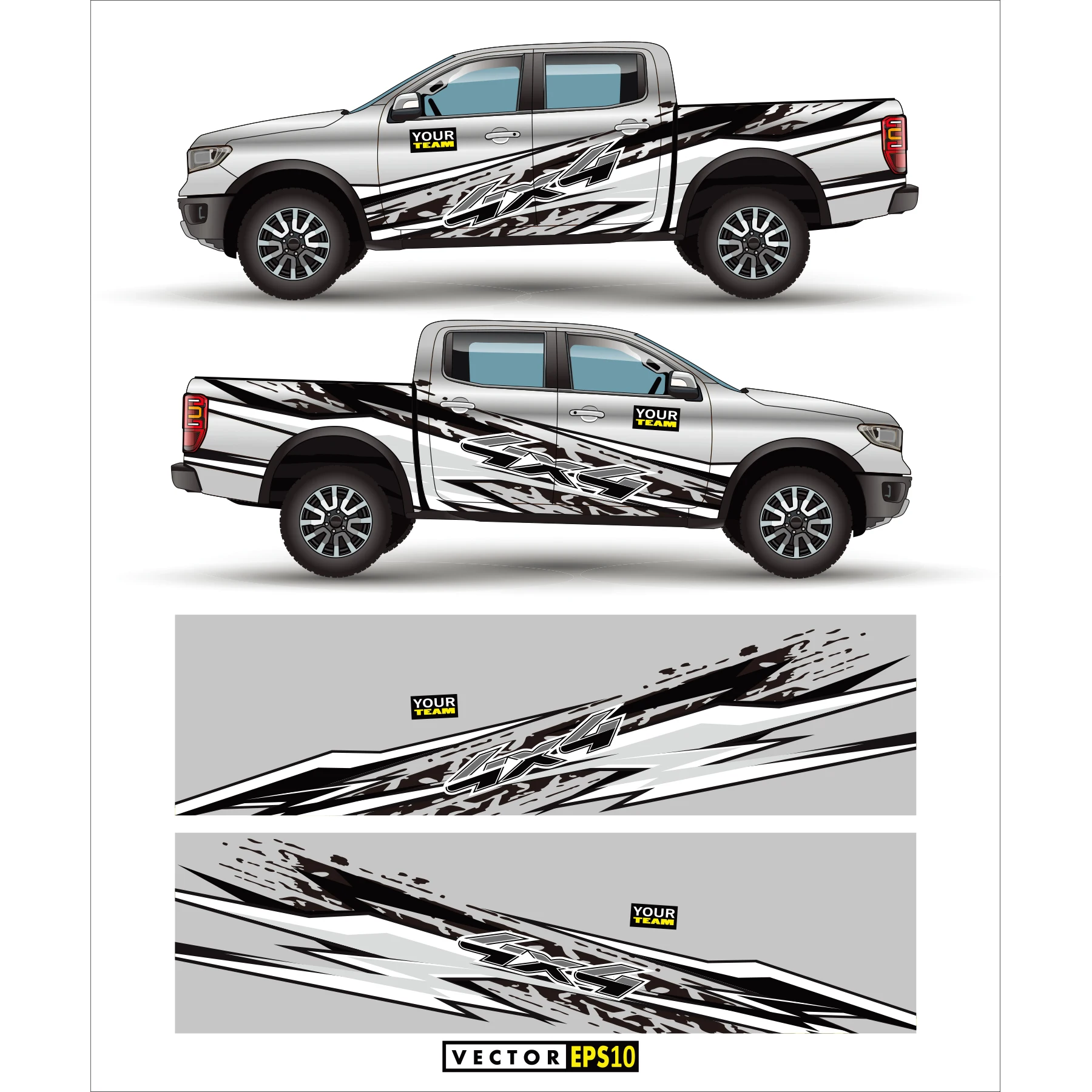 Purple Pickup Sticker Car Full Wrap Sticker Car Decal Decorative Cut Body Racing Graphic Decal Vinyl Wrap Modern Design