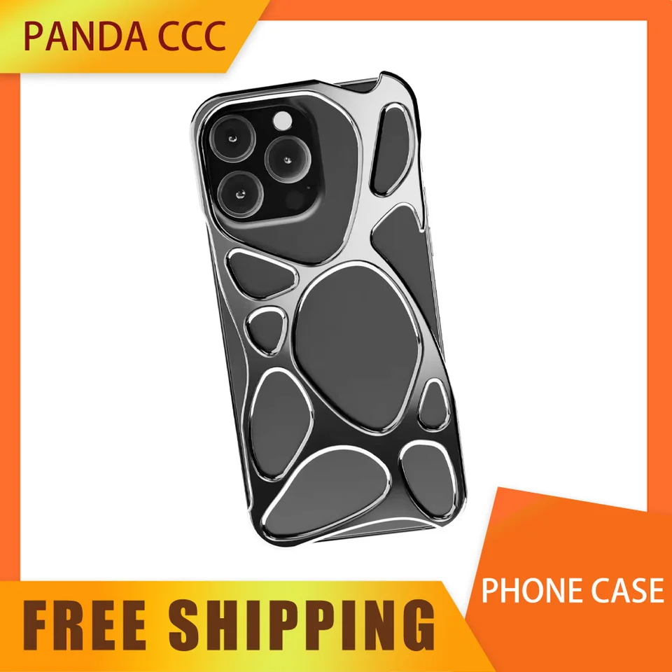 The Eon iPhone Case Silver Hollow Out Heat Pc Dissipation Phone