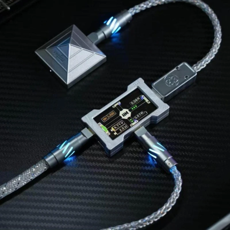 Esports×HMHub Keyboard Aviation Cable Custom Metal Case 8K Data Cables Handmade Braided Wire for Mechanical Keyboard Accessories