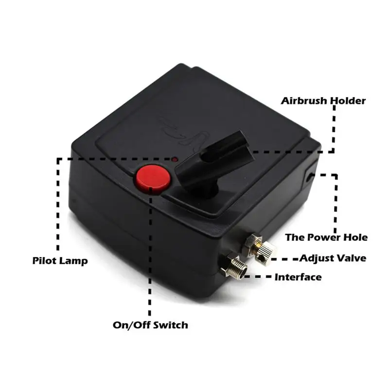 Aerógrafo con Kit de compresor, doble acción, capacidad de 7cc, 0,3mm, pistola de pulverización, accesorios para modelos de pintura, juego de
