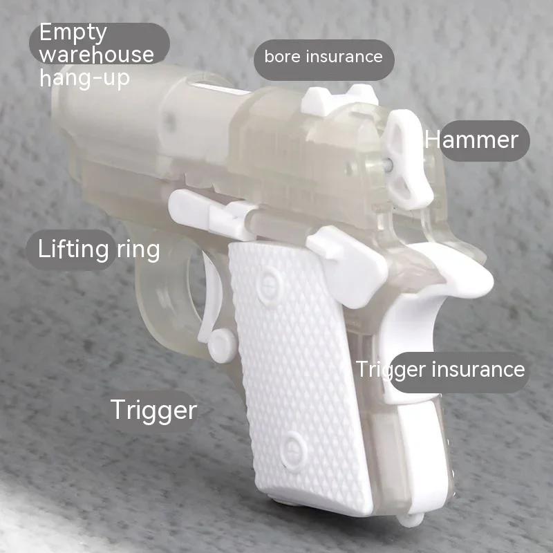 3D Gravity Model Gun Mini 1911 Toy Gun Luminous Transparent Shell Trendy Stress Relief Toys Birthday Halloween Christmas Gift