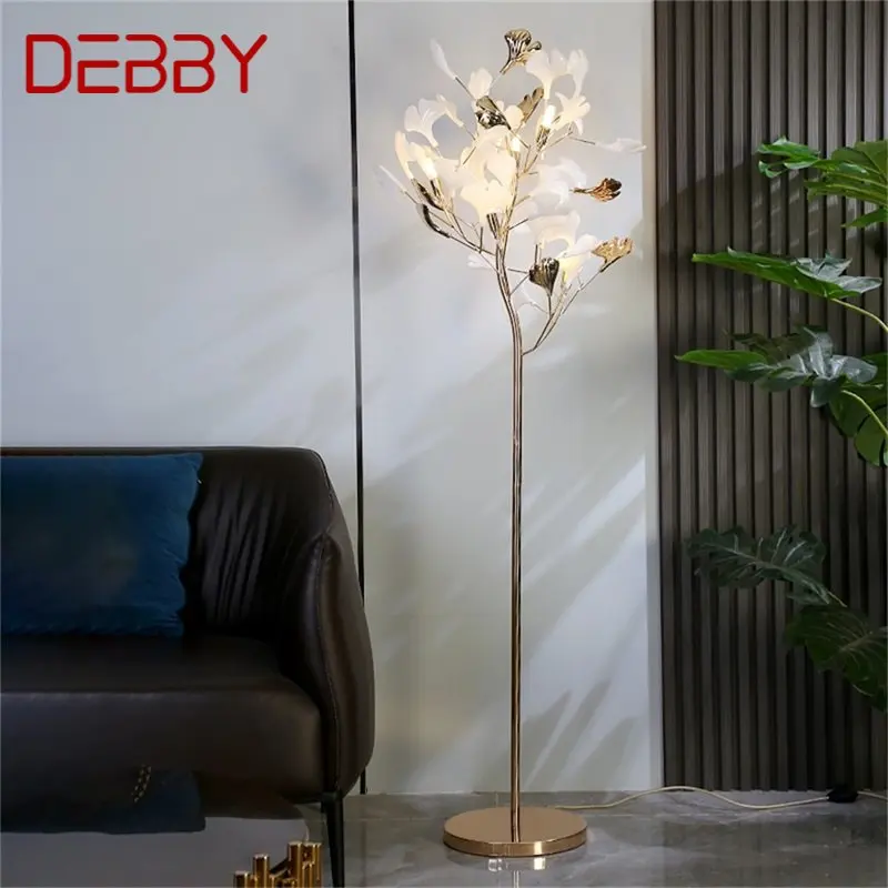 

DEBBY Nordic Creative Floor Lamp Ginkgo Flower Shape Light Modern LED Decorative for Home Living Bed Room