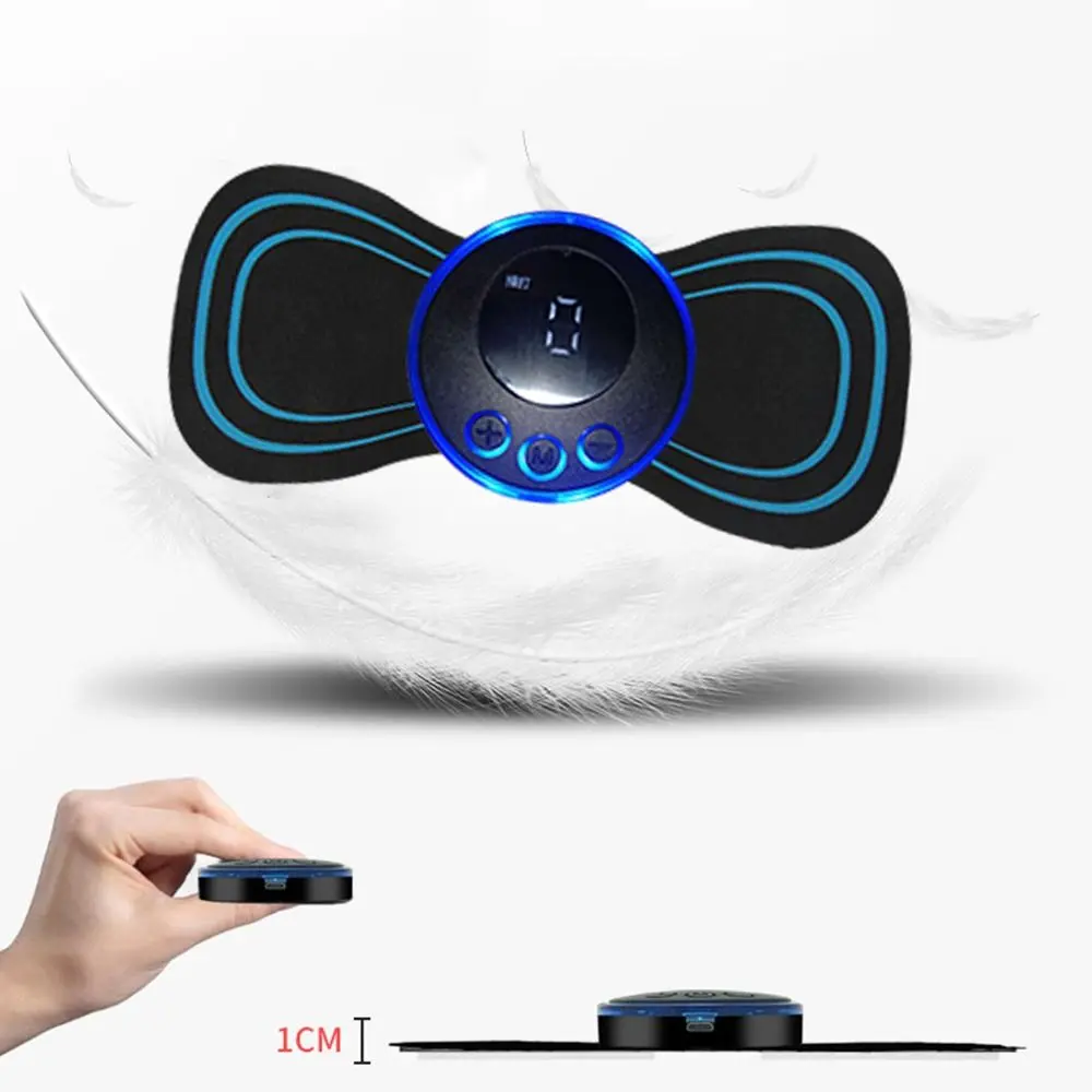 New 8 Modes Adjustable Electric EMS Neck Massager Mini Multifunctional Cervical Spine Massager Gel Pad Stickers Relieve Pressure