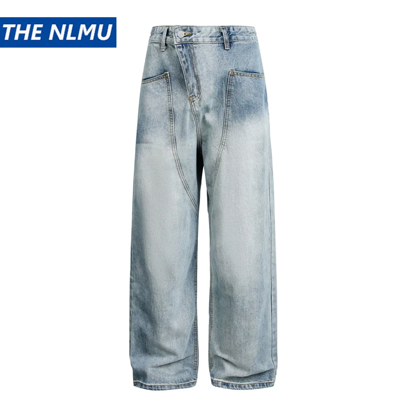 

Мужские винтажные джинсы 2026 года, повседневные, из выстиранного денима, в стиле стритвир, хип-хоп, прямые, дизайнерские брюки