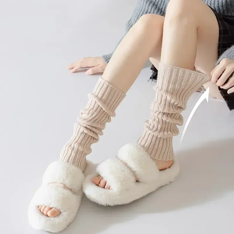 Autumn Winter Knee Warm Style Preppy Women's Trendy Casual Long Quality Socks Warmers High Comfort Leg For Leggings
