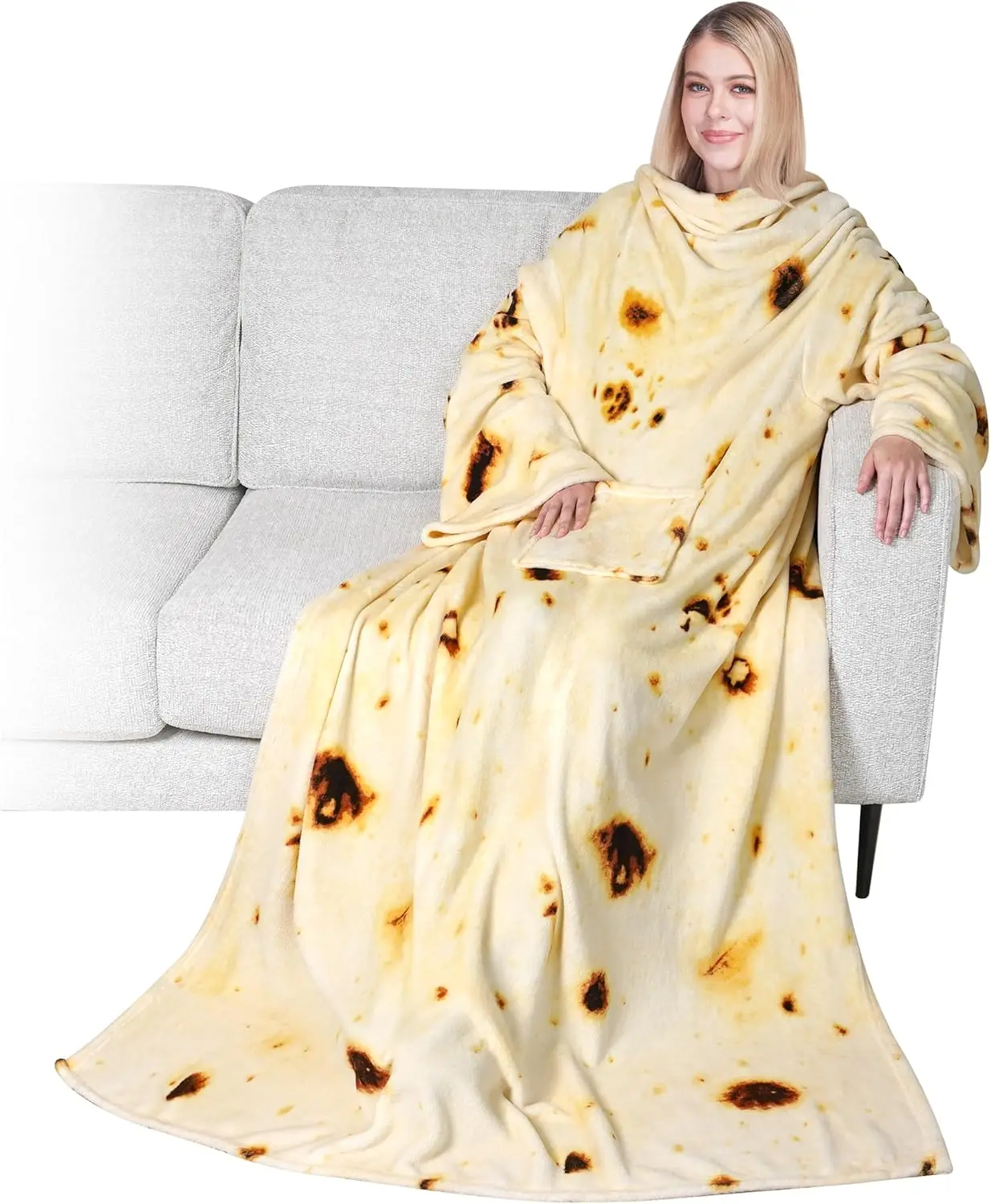 

Уютное одеяло-плед с рукавами для взрослых, теплый флисовый плед-накидка, рождественский подарок