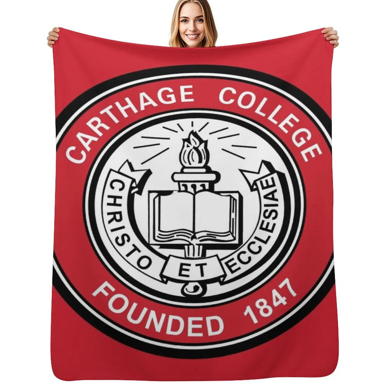 

Carthage College Logo Throw Blanket Elegant Warm Throw Blanket for Hotel Home