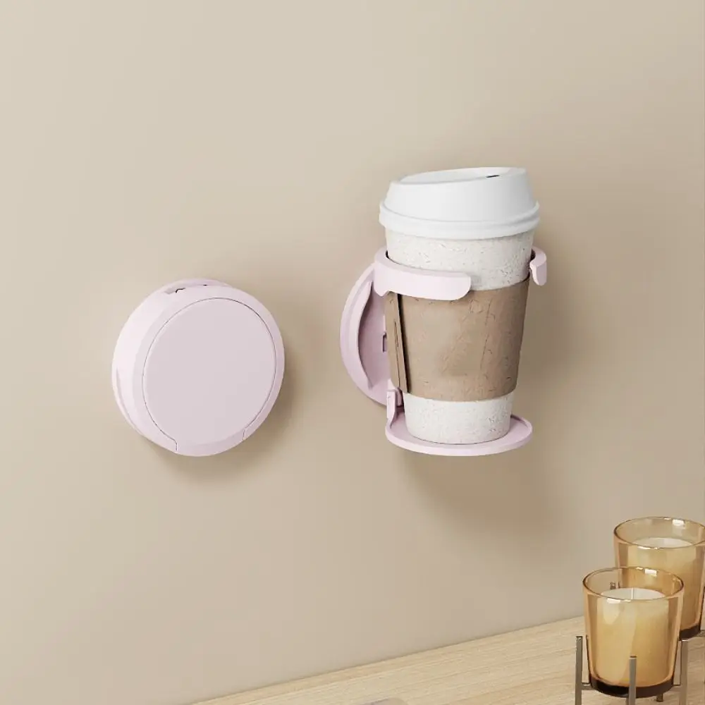Detachable Wall Mount Cup Holder Space-Saving Stable Foldable Mug Holder Multifunctional No Punching Desktop Bottle Rack Table