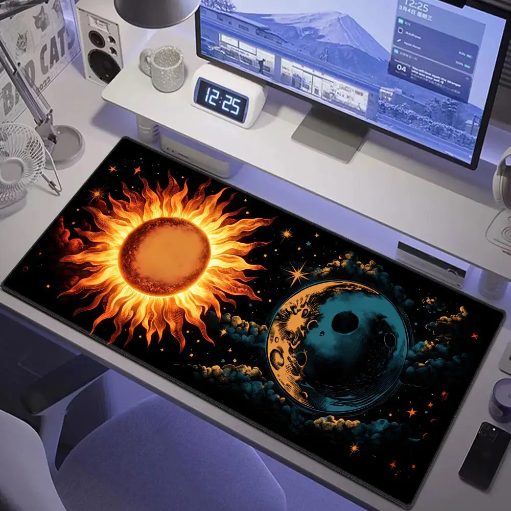 

HYBXAXC Unique sun and moon pattern Mouse Pad Desk Mat Gaming pad accessories keyboard mouse pads carpet alfombrilla ratón rug