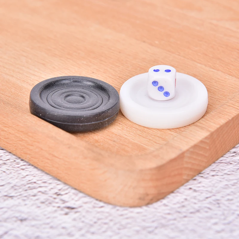 Piezas de ajedrez de plástico para adultos y niños, accesorios de juego de mesa de fiesta en casa, Backgammon, blanco y negro, 2 dados, 30 piezas