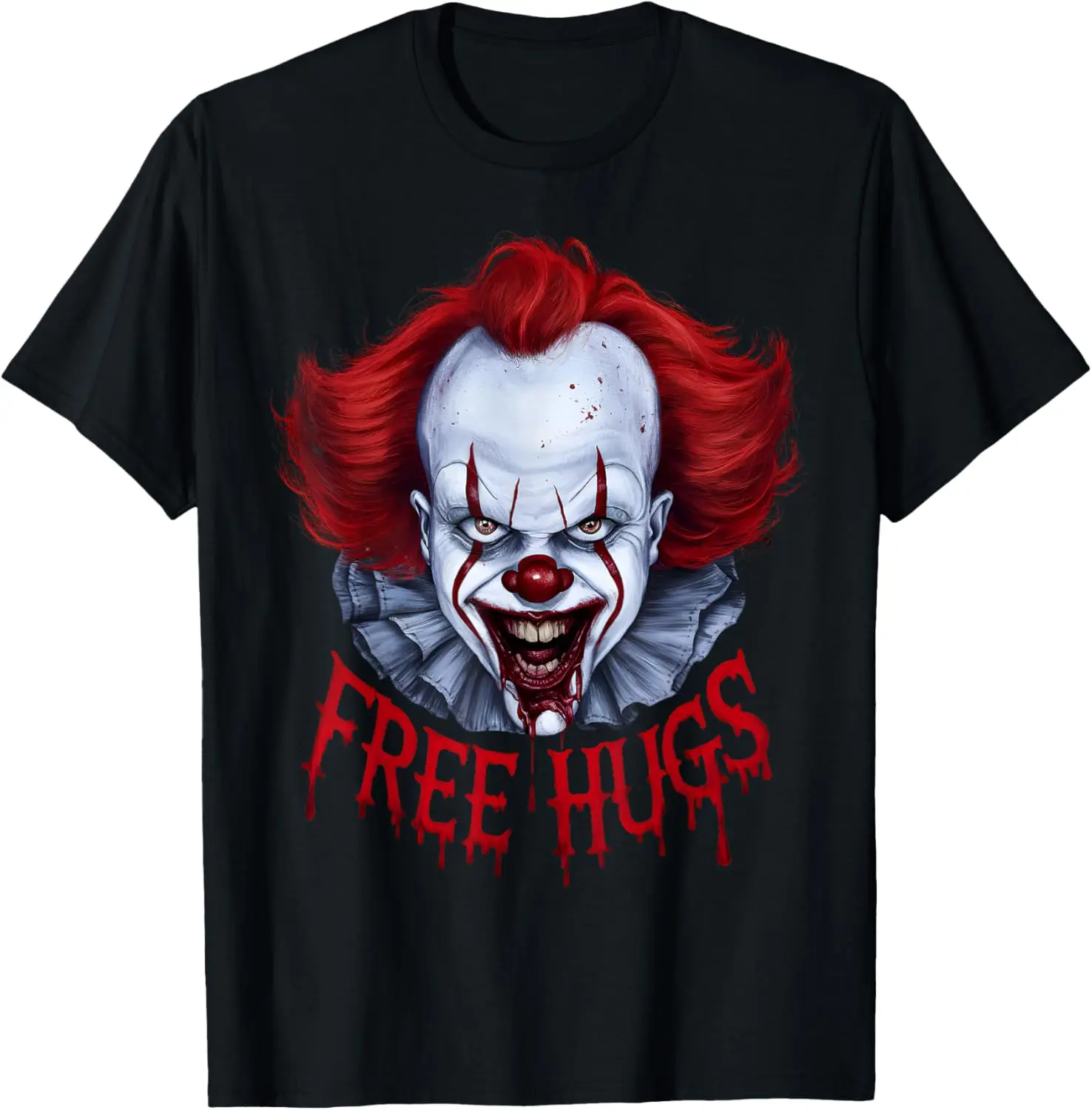 Free Halloween Hugs Evil Killer Scary Clown Horror Halloween T-Shirt