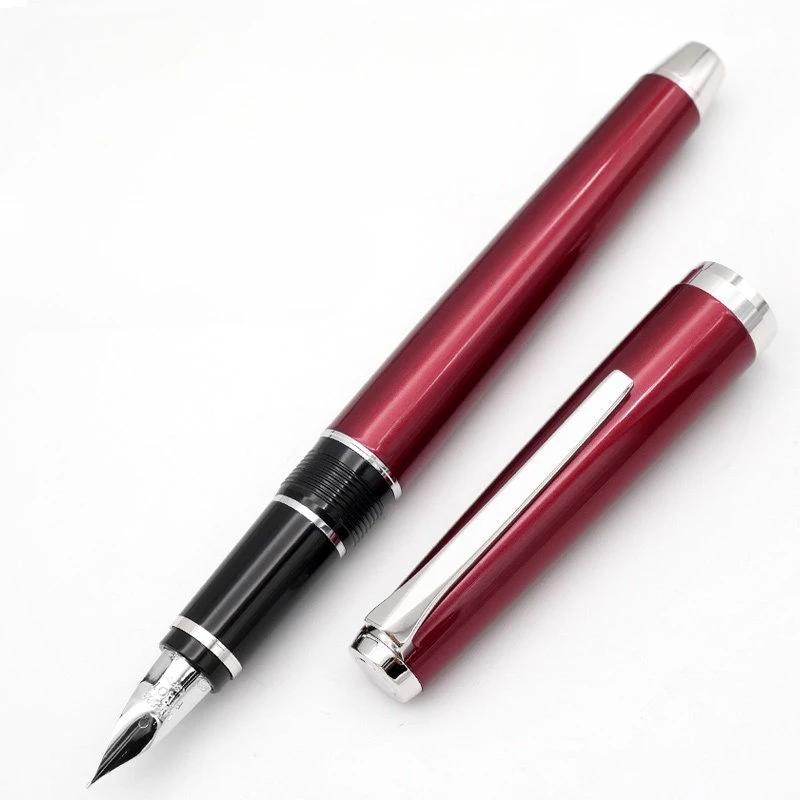 14K PILOT FE-25SR Fountain Pen Gold Nib 0.5 0.7 F M Red Metal Equipped with an ink absorber Daily Writing Practice Art Drawing