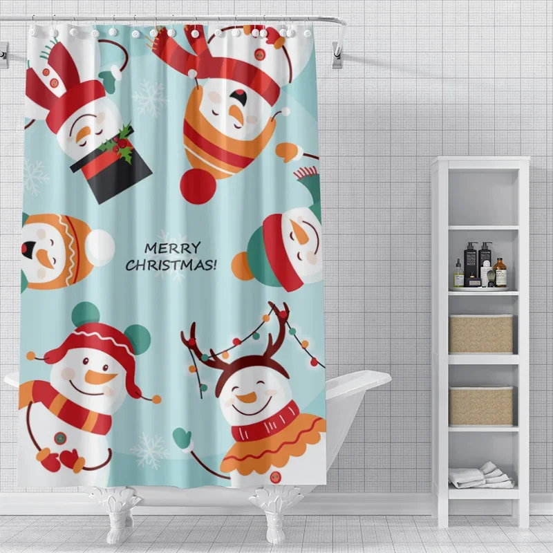 Home decoration shower curtains for bathroom waterproof curtain fabric Modern Nordic style Living Room Merry Christmas winter