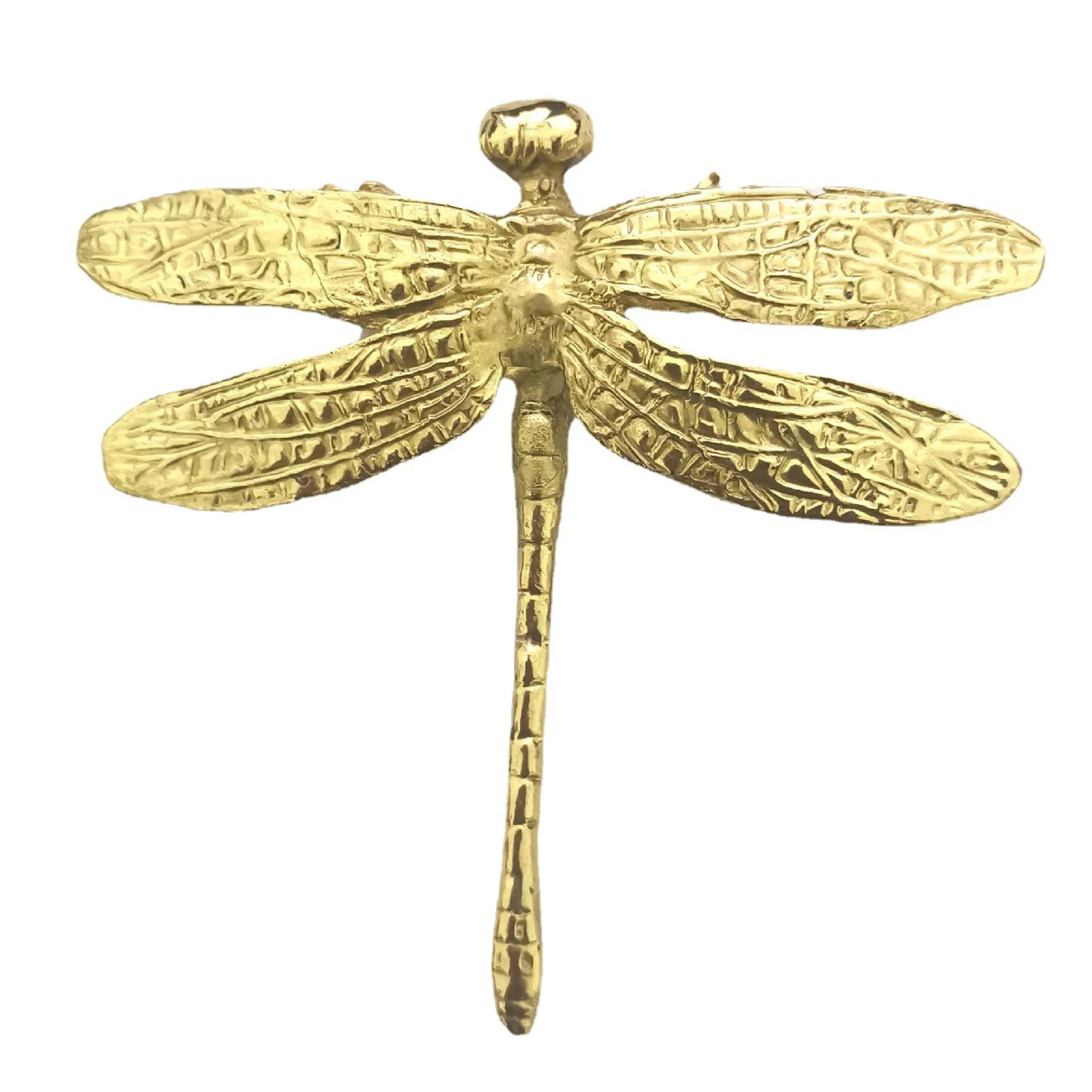AA89-3 Pcs Brass Dragonfly Handle Simple Nordic Cabinet Gold Drawer Door Pull Knob Bedside Table Bathroom Handle Decoration